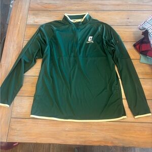 Champion Men's Lightweight Green Quarter-Zip Shirt Jacket